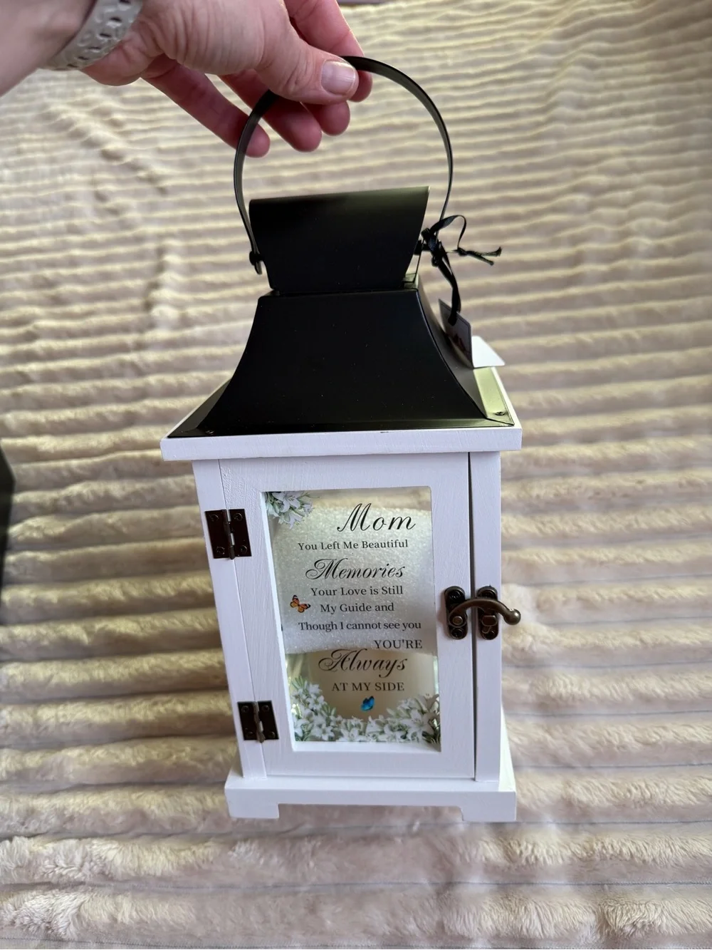 Mom Memories White & Black Decorative Lantern